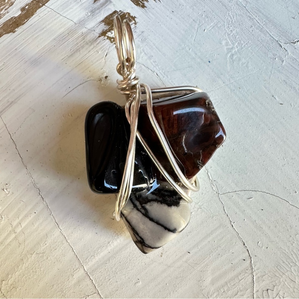 Handcrafted Artisan Jewelry Pendant Genuine Natural Art to Wear Wire Wrapped - Picture 6 of 13